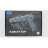 New old stock airsoft pistol, model V19 in tan, boxed. UK P&P Group 1 (£16+VAT for the first lot and