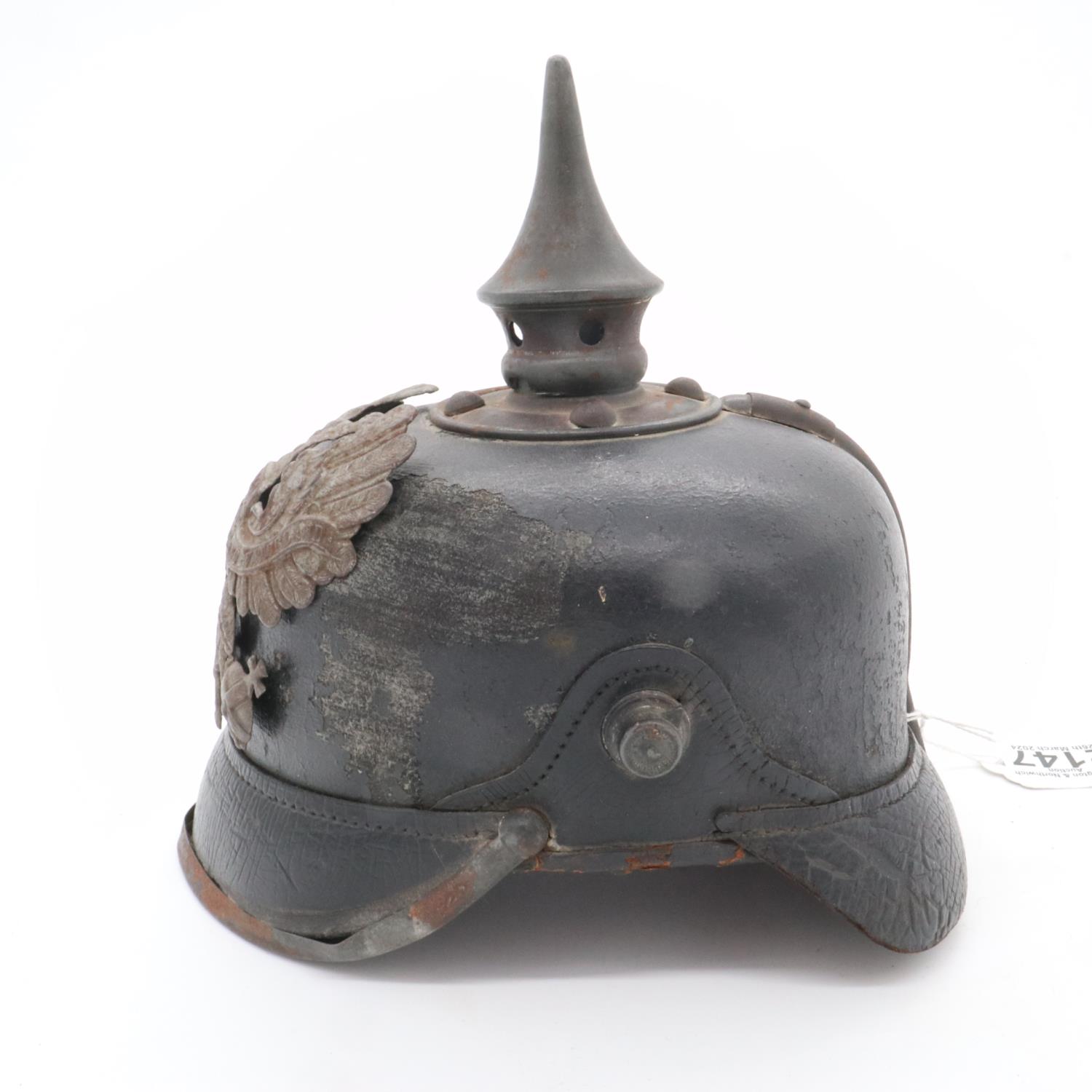 WWI Prussian 1915 Model Pickelhaube Spiked Helmet.UK P&P Group 2 (£20+VAT for the first lot and £4+ - Image 3 of 4