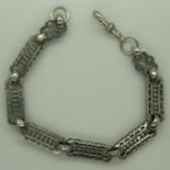 Boxed white metal ornate bracelet stamped 9ct on hook, 20g. UK P&P Group 1 (£16+VAT for the first