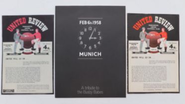 Manchester United original programme v Sheffield Wednesday, February 1957, and a reprint programme