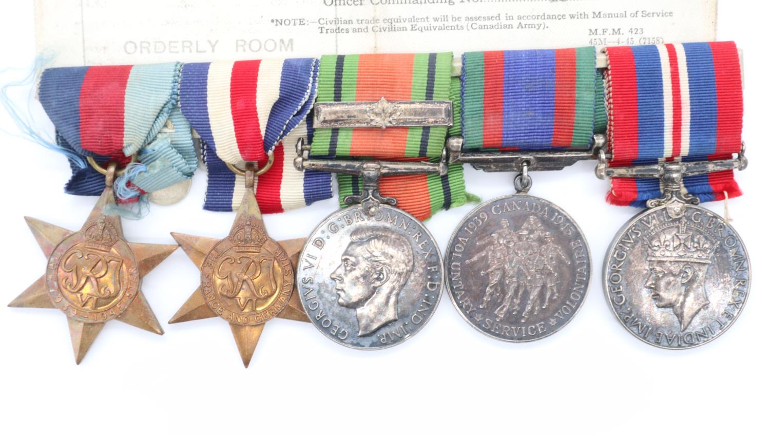 Canadian WWII medal group to M-61701 Pte D J Cooper, comprising BWM, Defence medal, Volunteer - Bild 2 aus 2