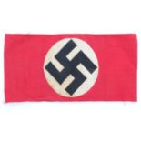 NSDAP embroidered cotton party arm band. UK P&P Group 1 (£16+VAT for the first lot and £2+VAT for