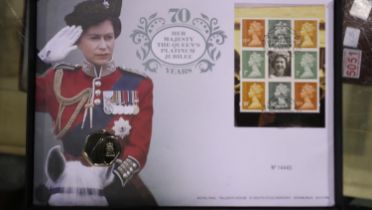 Queen Elizabeth 70 years jubilee 50p stamp coin cover. UK P&P Group 1 (£16+VAT for the first lot and