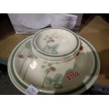 Wedgwood dinner ware plates in the Raspberry Cane pattern. Not available for in-house P&P