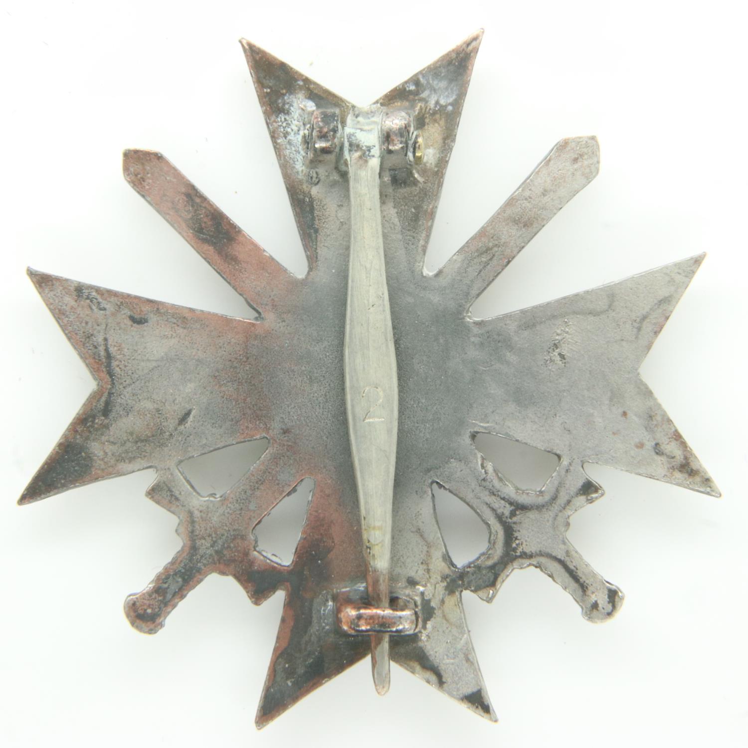 Third Reich German War Merit Cross First Class with Swords, die-struck construction in zinc with - Image 2 of 2