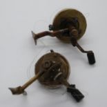 Two vintage brass reels. UK P&P Group 1 (£16+VAT for the first lot and £2+VAT for subsequent lots)