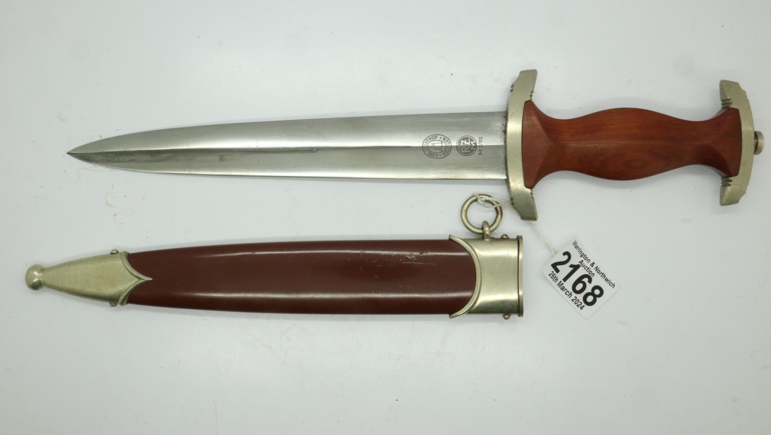 Third Reich SA Transitional Period Dagger with both the Makers name ( Carl Wüsthof) and the Rzm - Bild 2 aus 5