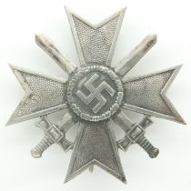 Third Reich German War Merit Cross First Class with Swords, die-struck construction in zinc with