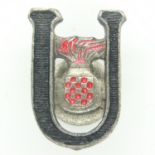 WWII Croatian Ustasha Enlisted Mans Cap Badge. UK P&P Group 2 (£20+VAT for the first lot and £4+