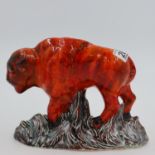 Anita Harris bison, signed in gold, no cracks or chips, H: 17 cm. UK P&P Group 2 (£20+VAT for the