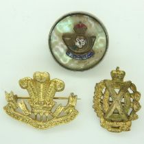 Three British WWII sweetheart badges. UK P&P Group 1 (£16+VAT for the first lot and £2+VAT for