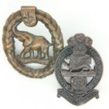 South African WWII Native Military Corps cap badge and a contemporary Princess of Wales' Own