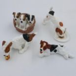 Four Royal Doulton dogs, no cracks or chips, largest L: 12 cm. UK P&P Group 3 (£30+VAT for the first