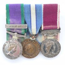 British miniature medal group, comprising Northern Ireland Campaign, UN Peace and LSGC. UK P&P Group