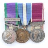 British miniature medal group, comprising Northern Ireland Campaign, UN Peace and LSGC. UK P&P Group