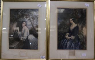 George Baxter (1804-1867): pair of colour lithographs, The Day Before Marriage and The Lovers Letter