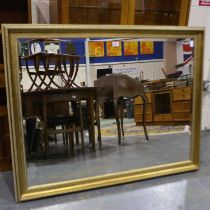 Large contemporary gilt framed bevelled edge mirror, 103 x 130 cm. Not available for in-house P&P