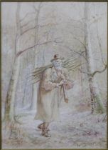 Walter Duncan RWS (1848-1932): watercolour, Winter, 13 x 19 cm. UK P&P Group 3 (£30+VAT for the