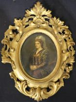 Paolo Ferretti (1864-1937): oil on board, portrait of a lady, inscribed and label affixed verso,