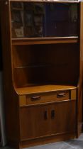 Mid 20th century oversized teak corner cabinet, possibly G-Plan, W: 101 cm, H: 171. Not available