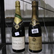 Circa 1943 bottle of Delamonte Pere & Fils champagne and Moulin D'or Sparkling. UK P&P Group 2 (£