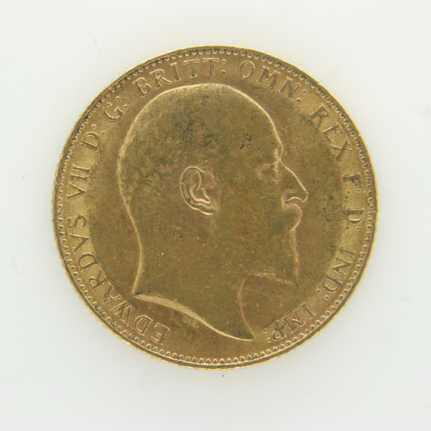 1909 gold full sovereign. UK P&P Group 0 (£6+VAT for the first lot and £1+VAT for subsequent lots) - Image 2 of 2