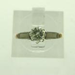 18ct gold platinum-set diamond solitaire ring, size G, 1.5g. UK P&P Group 0 (£6+VAT for the first