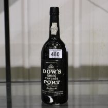 1983 bottle of Dows vintage port. UK P&P Group 2 (£20+VAT for the first lot and £4+VAT for