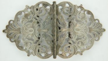 Hallmarked silver nurses belt buckle, Birmingham assay, 35g. UK P&P Group 0 (£6+VAT for the first