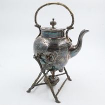 Silver plated spirit kettle and stand, by James Dickson & sons. UK P&P Group 2 (£20+VAT for the