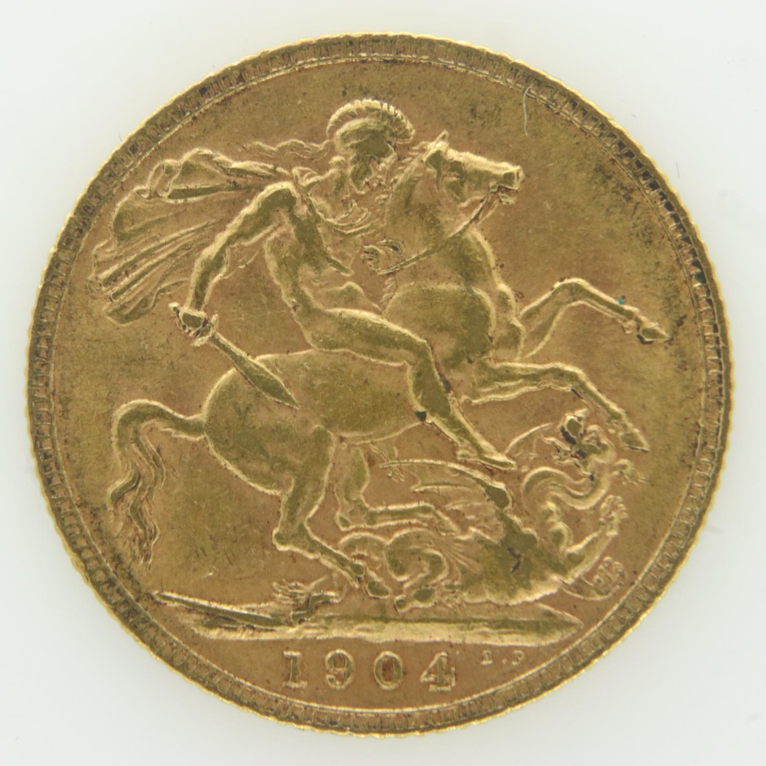 1904 gold full sovereign. UK P&P Group 0 (£6+VAT for the first lot and £1+VAT for subsequent lots)