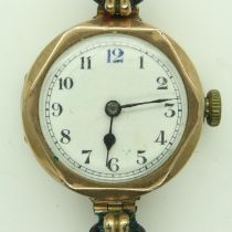 9ct gold ladies wristwatch, 16.2g total. UK P&P Group 1 (£16+VAT for the first lot and £2+VAT for