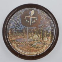 Festival Of Britain 1951 glass paperweight, D: 7cm. UK P&P Group 1 (£16+VAT for the first lot and £