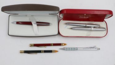 Boxed Cross ballpoint pen and a Schaeffer pen and pencil set, etc. UK P&P Group 1 (£16+VAT for the