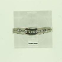 9ct white gold ring set with diamonds, size K, 2.1g. UK P&P Group 0 (£6+VAT for the first lot and £
