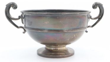 Hallmarked silver twin handled bowl, D: 14 cm, 241g. UK P&P Group 2 (£20+VAT for the first lot