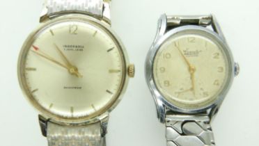 Ingersoll gents automatic wristwatch and an Everite Junior manual wind wristwatch, both work for a