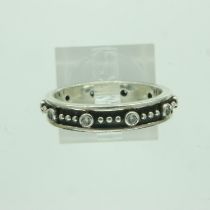 Boxed Pandora stone set ring, size Q/R. UK P&P Group 1 (£16+VAT for the first lot and £2+VAT for