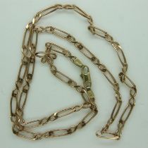 9ct gold trombone chain, L: 45 cm, 8.3g. UK P&P Group 1 (£16+VAT for the first lot and £2+VAT for