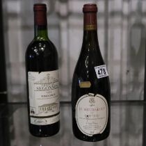 1982 bottle of Chateau Segonnes Maraguax and a 1984 bottle of Le Marsaulte De Ropiteau. UK P&P Group