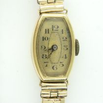 Continental 18ct gold cased ladies manual wind wristwatch on an expanding bracelet. UK P&P Group