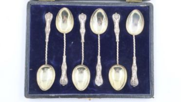 Set of six hallmarked silver coffee spoons, 40g. UK P&P Group 1 (£16+VAT for the first lot and £2+