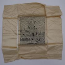 Silk table cloth for the 1900 Universal Exposition Paris, 60 x 60 cm. UK P&P Group 1 (£16+VAT for