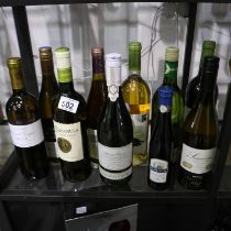 Ten mixed bottles of wine. Not available for in-house P&P