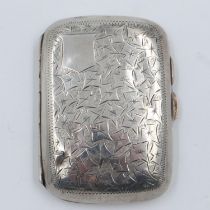Hallmarked silver card case, Chester assay, L: 80 mm, 41g. UK P&P Group 1 (£16+VAT for the first lot