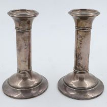 Pair of hallmarked silver candlesticks, Birmingham assay, H: 13 cm. UK P&P Group 2 (£20+VAT for