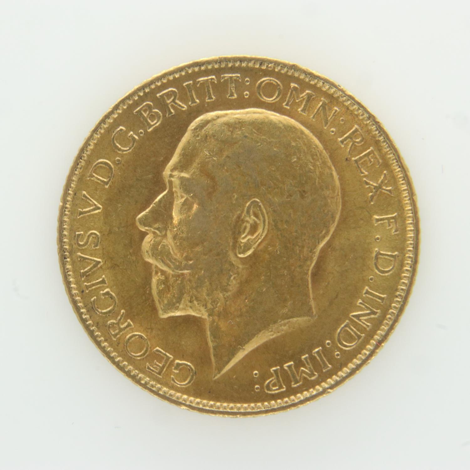 1913 gold full sovereign. UK P&P Group 0 (£6+VAT for the first lot and £1+VAT for subsequent lots) - Image 2 of 2