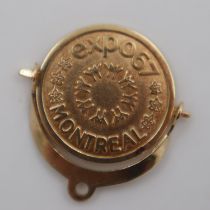 Montreal Expo 67 14ct gold charm, 2.2g. UK P&P Group 0 (£6+VAT for the first lot and £1+VAT for