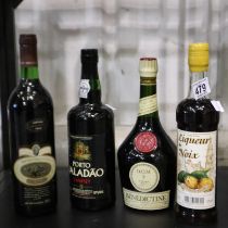 Four bottles of mixed liquor including Benedictine. Not available for in-house P&P