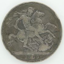Boxed 1889 silver crown, aVF grade. UK P&P Group 1 (£16+VAT for the first lot and £2+VAT for